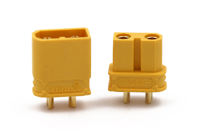 艾邁斯XT30UD防水升級(jí)款連接器2mm銅鍍金穿越機(jī)插頭AMASS模型配件