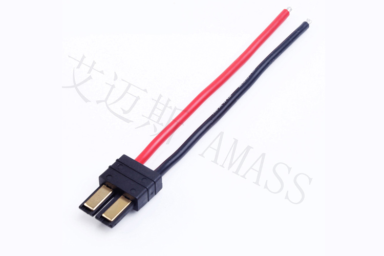 AMASS出品TRX單頭接線 公頭/母頭 線長10cm 14AWG特軟硅膠線